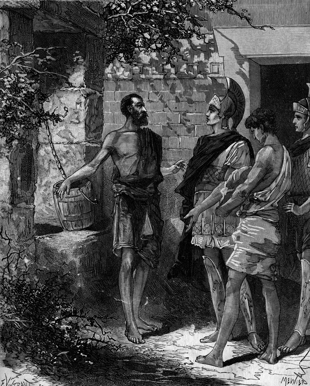 Focione (Phokion) (402 a.C. - 318 a.C.) è uno stratega e oratore ateniese che riceve gli inviati di Alessandro Magno dopo la vittoria di Arbelles da French School