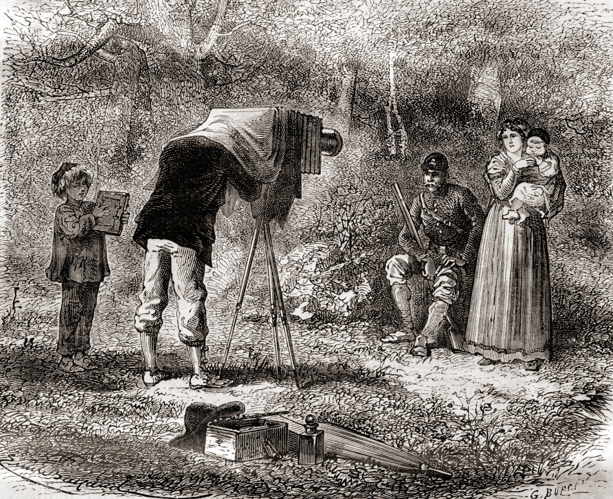 Fotografia nel XIX secolo, da Les Merveilles de la Science, pubblicato c.1870 (incisione) da French School