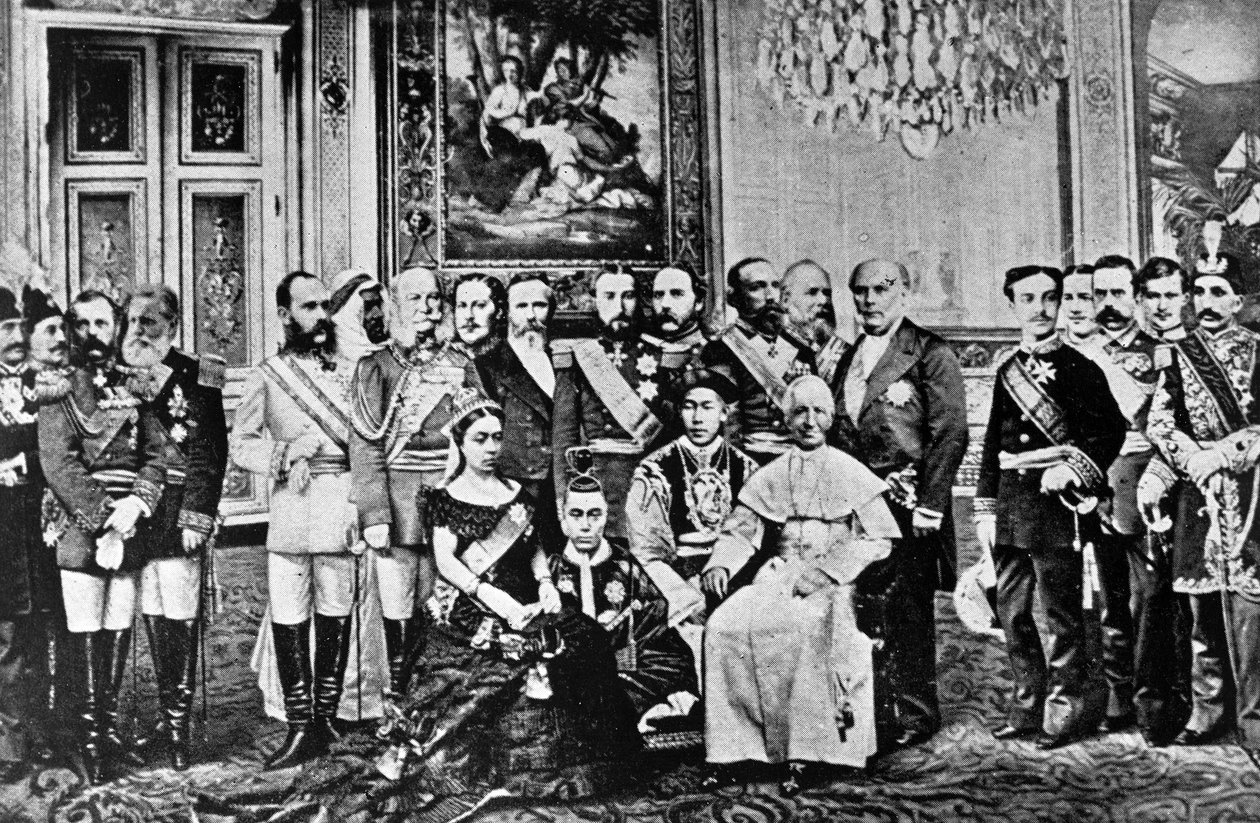 Fotomontaggio dei governanti mondiali, 1867 da French School
