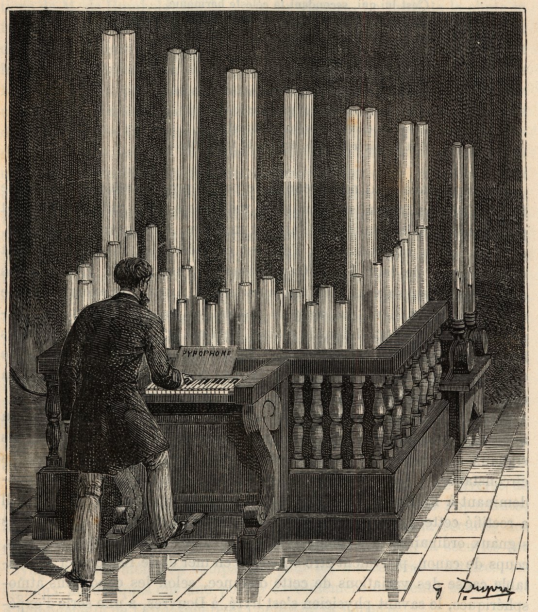 Piano a gas - Pyrophone (organo a fuoco/esplosione) - Incisione in 