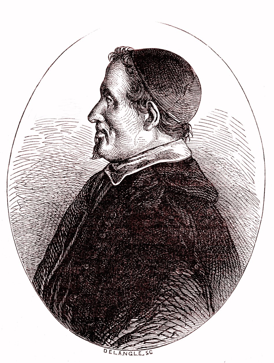 Pierre Gassendi, matematico, astronomo, filosofo, teologo francese. 1865 (incisione) da French School