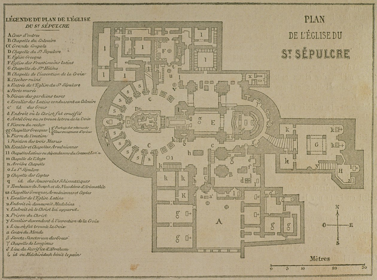 Piano della Chiesa del Santo Sepolcro, Gerusalemme da French School
