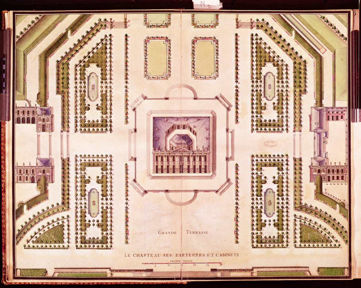 Piano della Grand Terrasse del Château de Marly, 1714 da French School