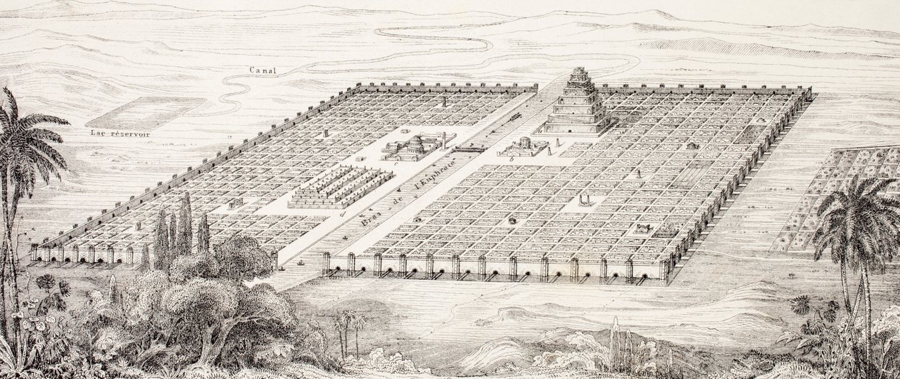 Piano della città di Babilonia, Mesopotamia, intorno al V secolo a.C. secondo una descrizione data da Erodoto, da L