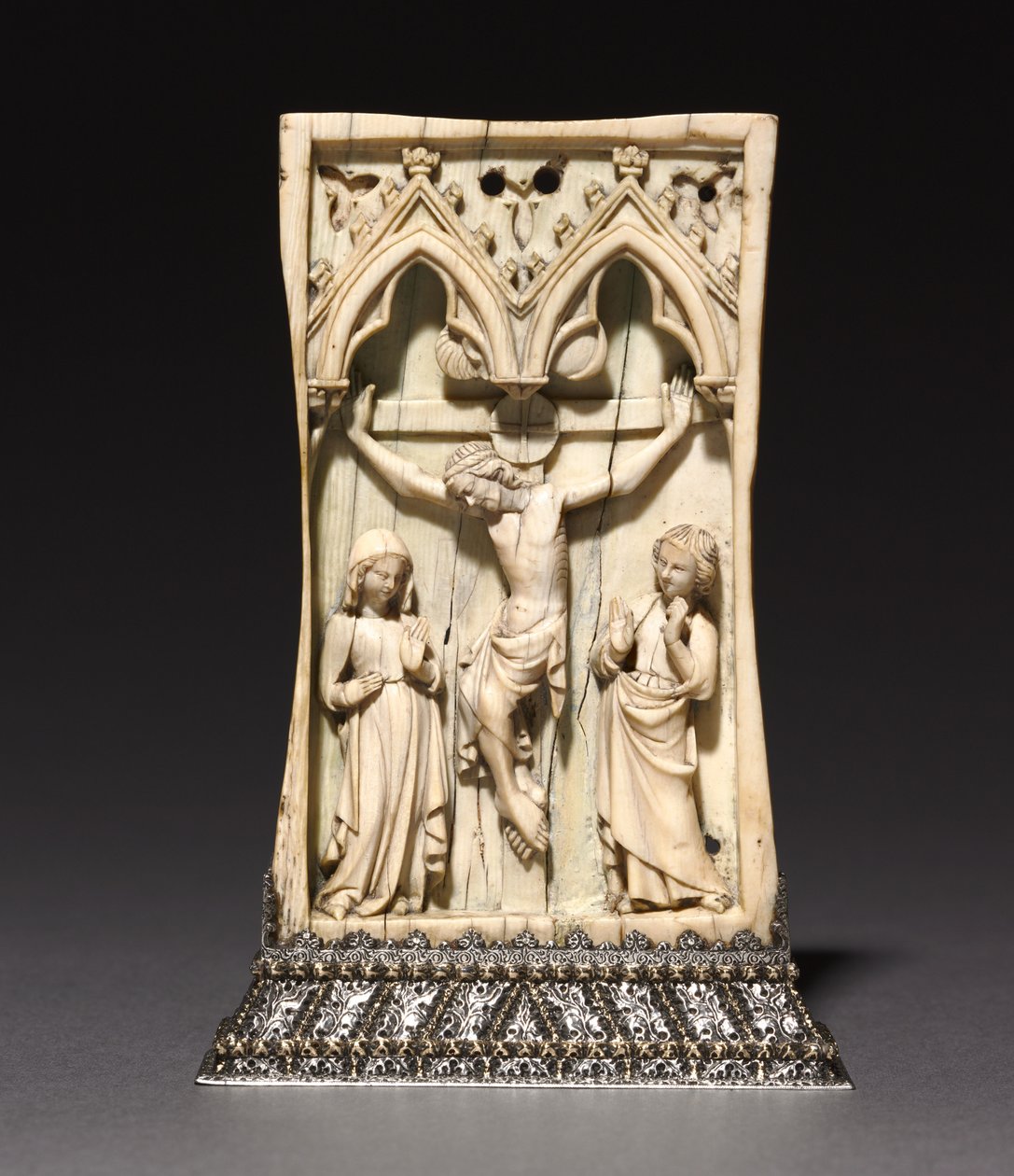 Placca: La Crocifissione, francese o inglese, c.1345-1365 da French School