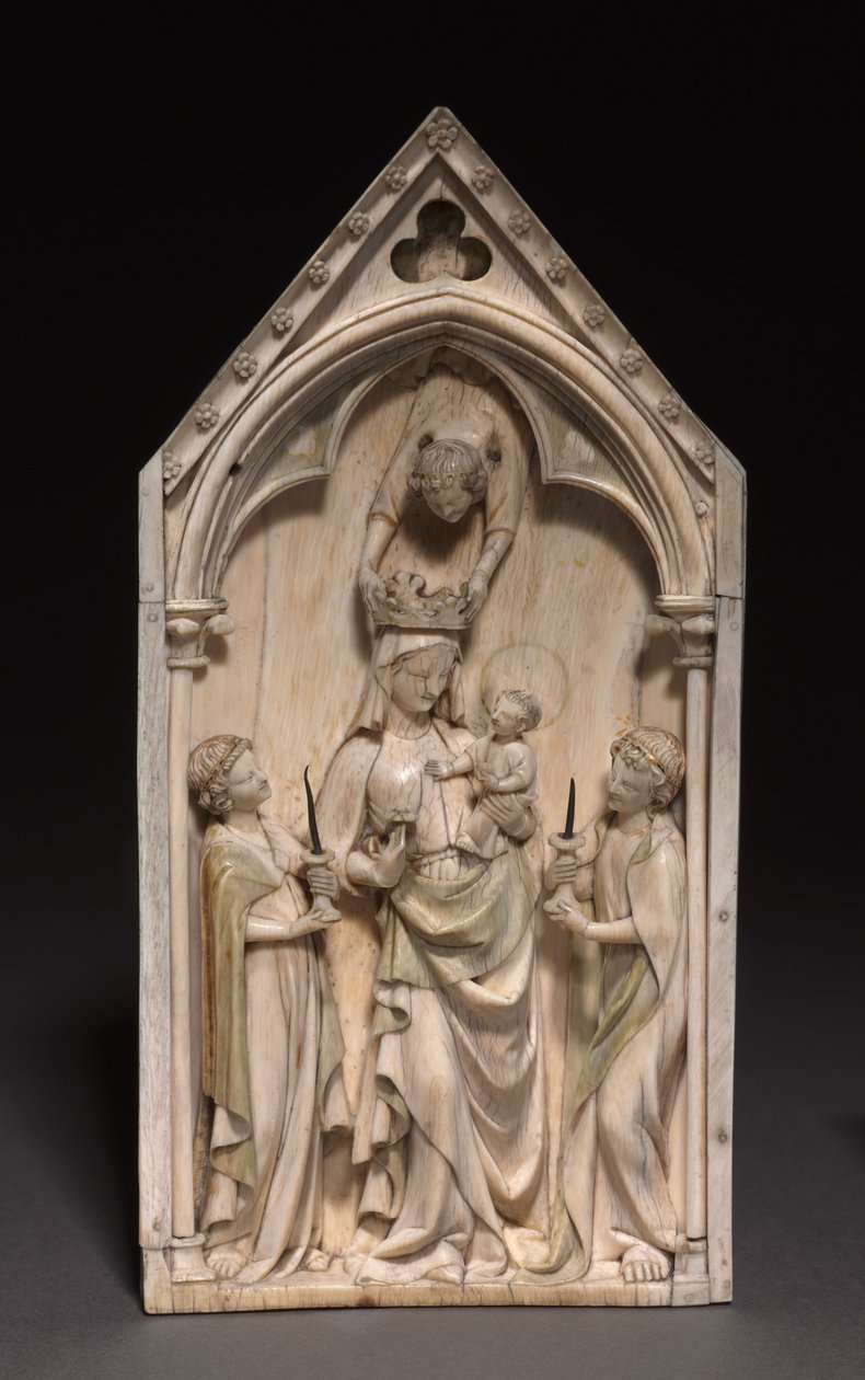 Placca: La Vergine e il Bambino con Angeli, Parigi, c.1320-1330 da French School