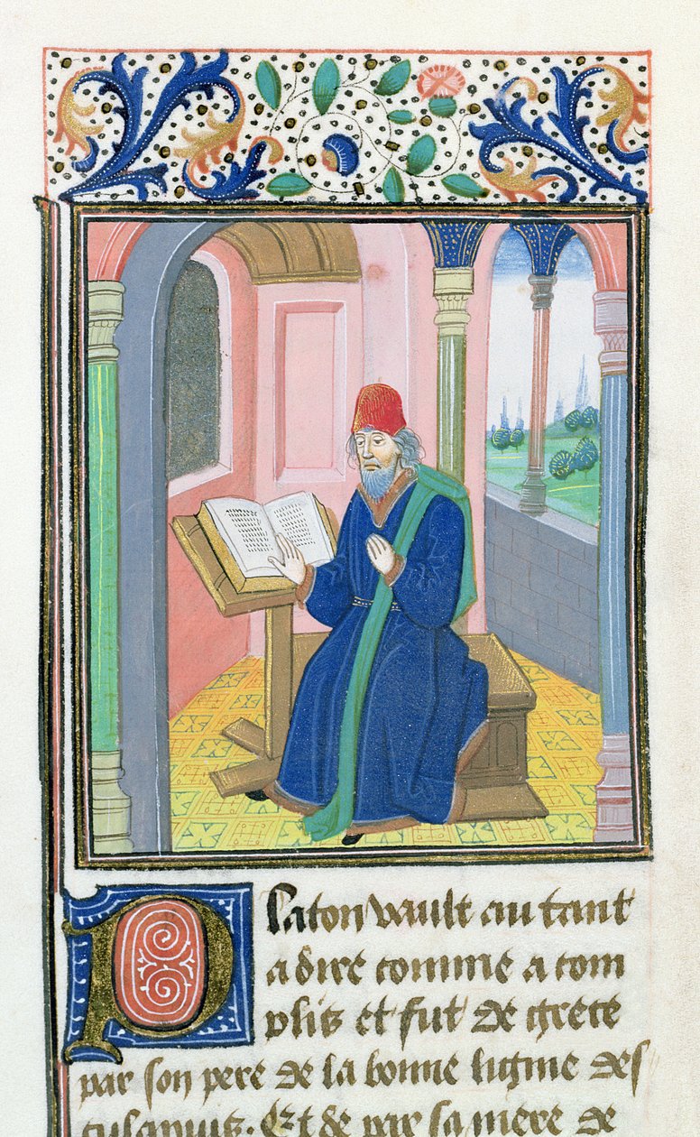 Platone, da Histoire des Philosophes, fine XV secolo da French School