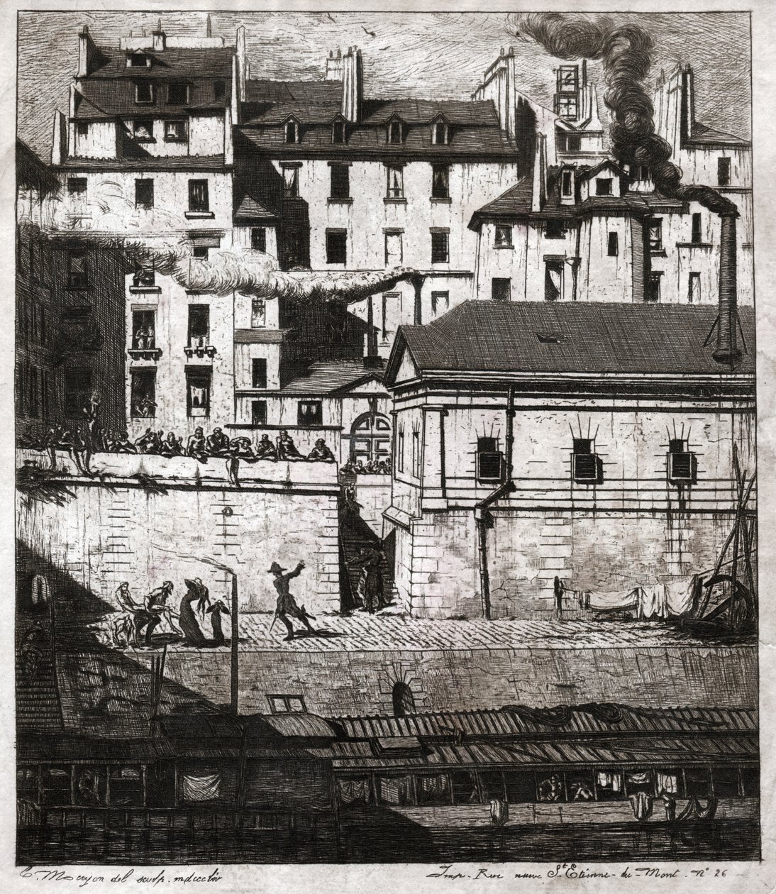 Polizia a Parigi (incisione, ca. 1860) da French School
