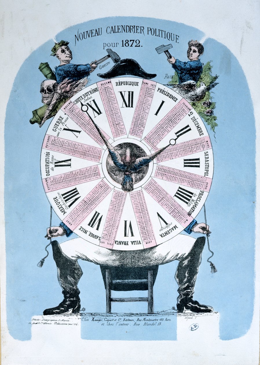 Calendario politico per il 1872 da French School