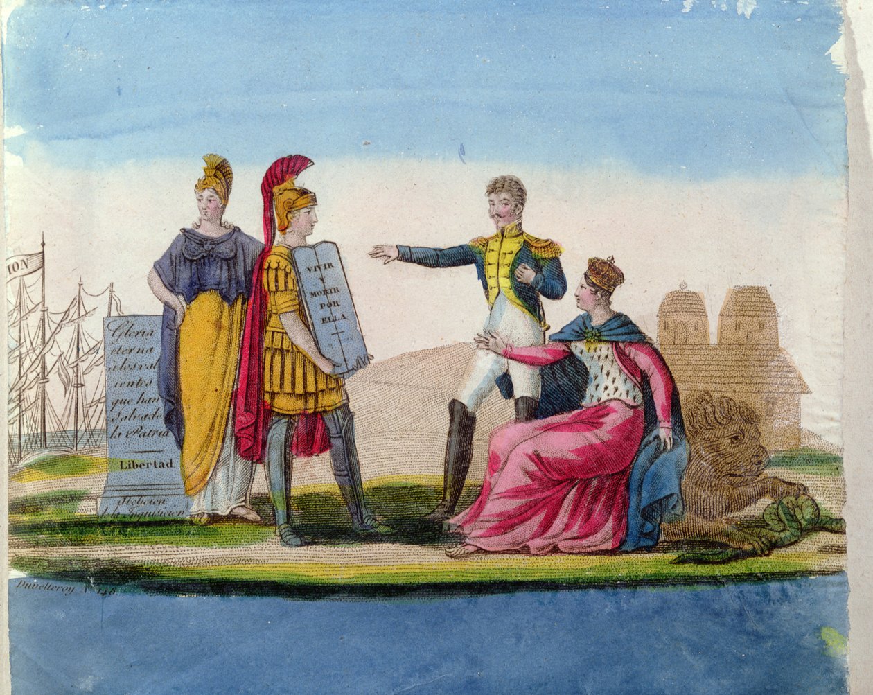 Immagini popolari in lode di Bolivar, c.1820-30 da French School