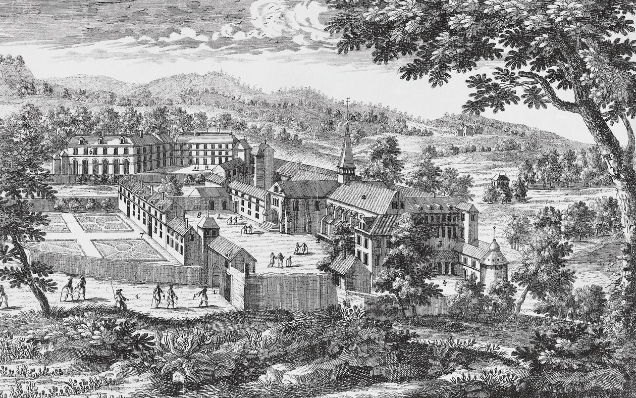 Abbazia di Port-Royal-des-Champs, incisione, Francia da French School