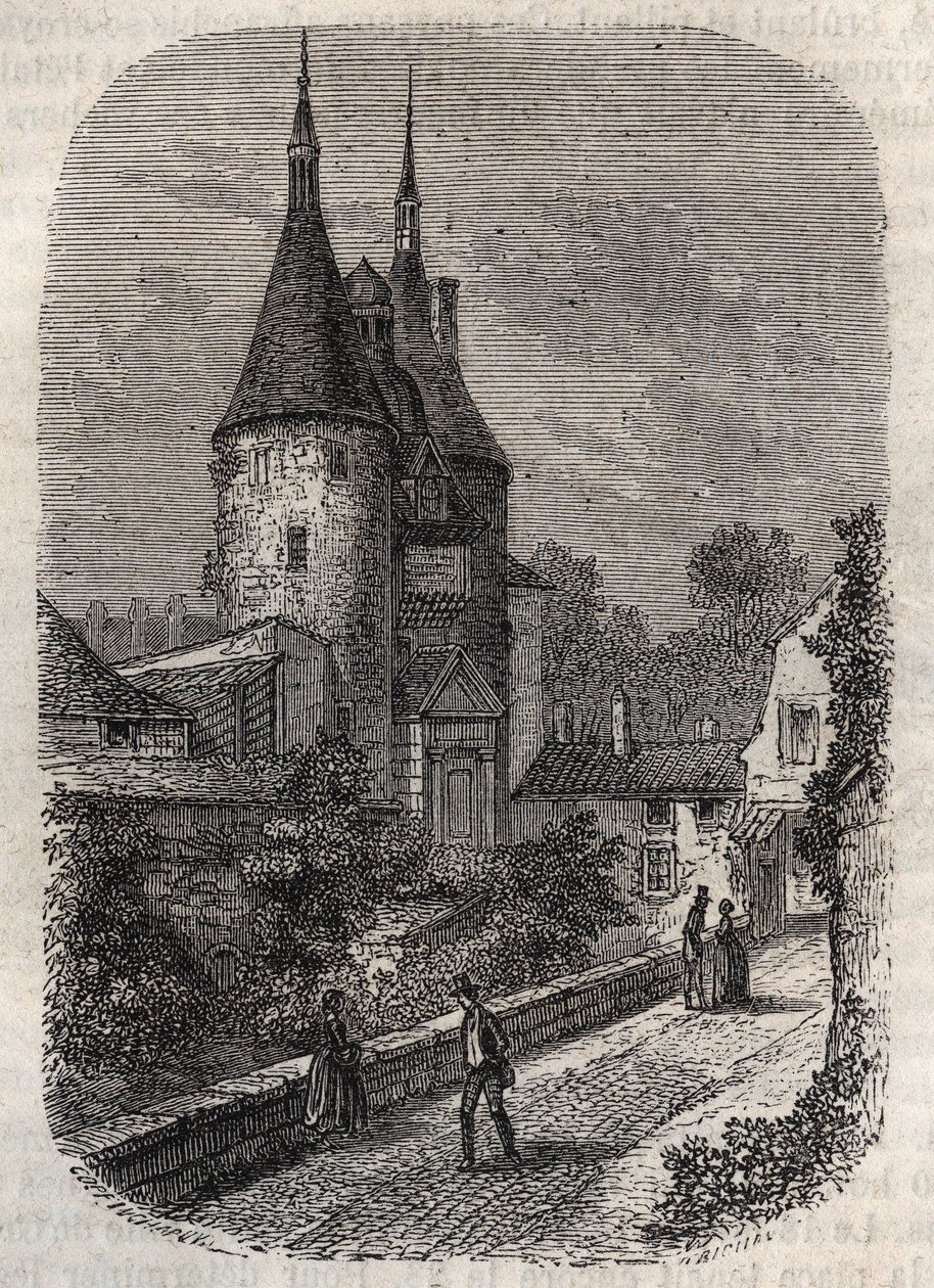 Porte de la Craffe a Nancy, vestigia delle fortificazioni medievali, eretta nel XIV secolo a nord della città vecchia - incisione in "Histoire de France" di Victor Duruy da French School