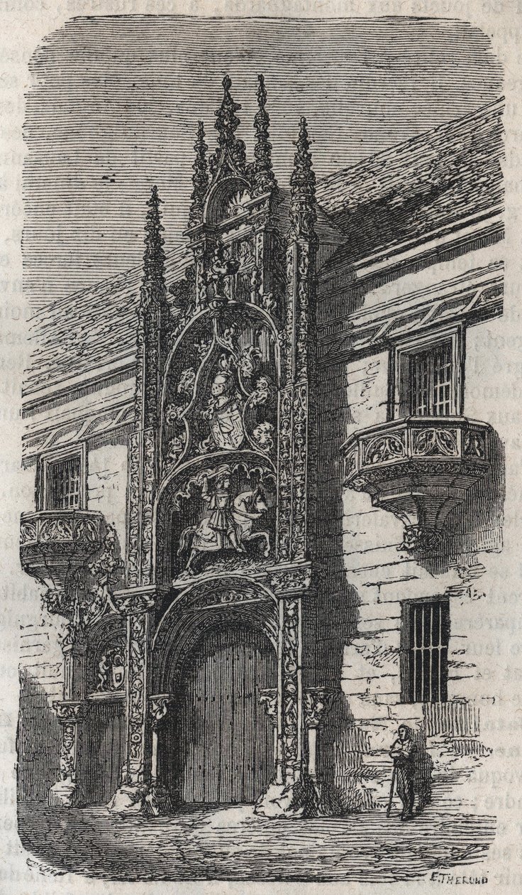Porta del Palazzo Ducale di Nancy (Palais des Ducs de Lorraine) (1502-1512) - incisione in 