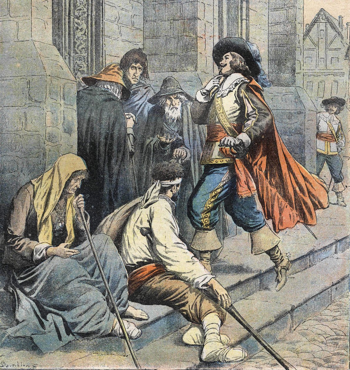 Porthos tornando alla Chiesa di Saint Leu è visto da D
