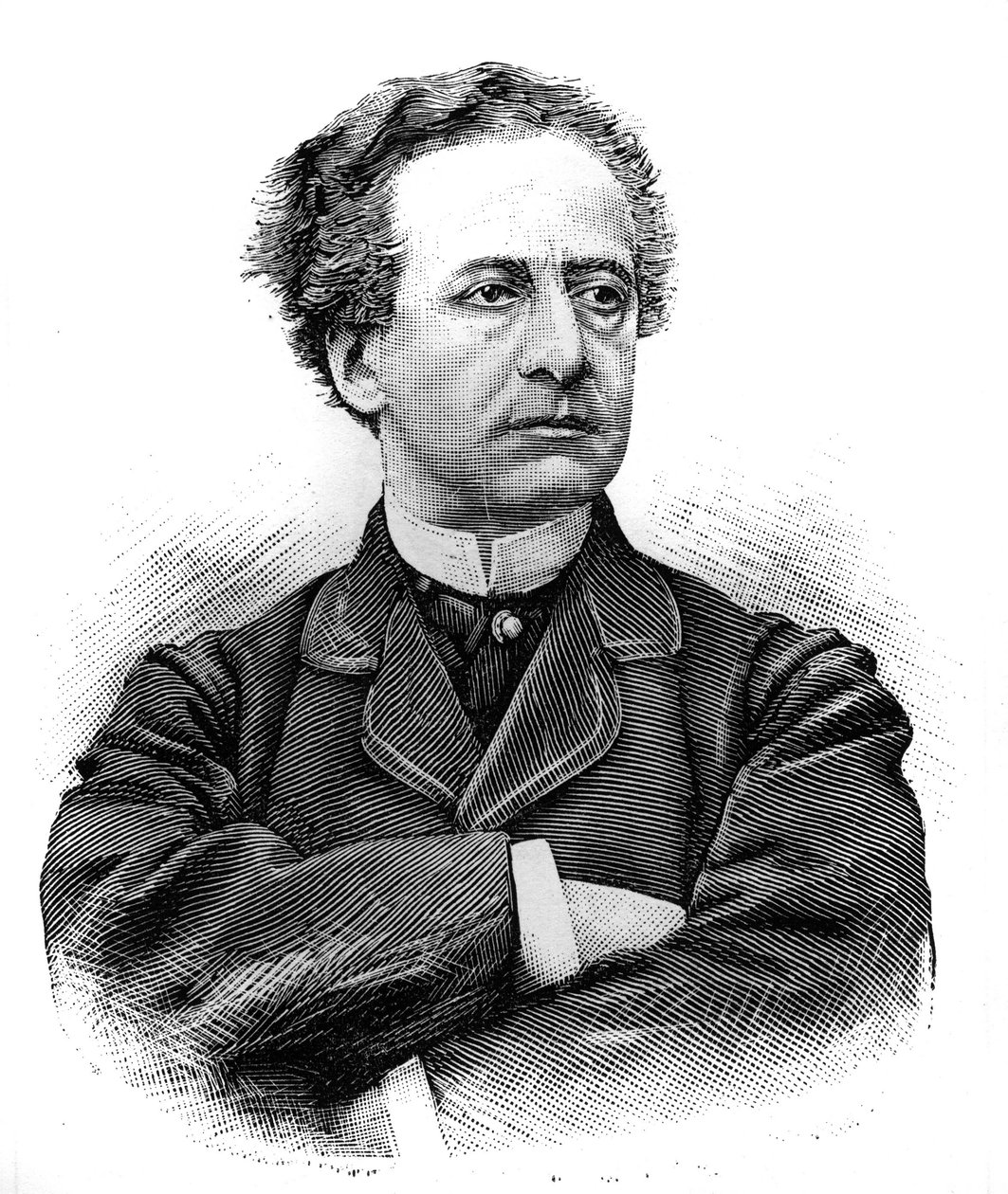 Ritratto di Jean Baptiste Prospere Bressant (1815-1886), comico francese della Comédie Française. Incisione in "Le Monde Illustré", 30 gennaio 1886. da French School
