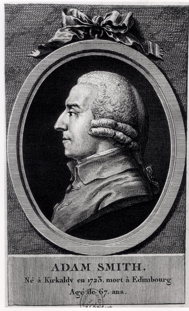 Medaglione ritratto di Adam Smith (1723-90) da French School