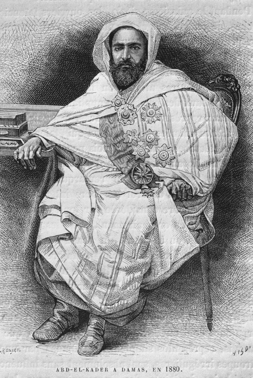 Ritratto di Abd el-Kader a Damasco nel 1880 (1808-83), da La Syrie d