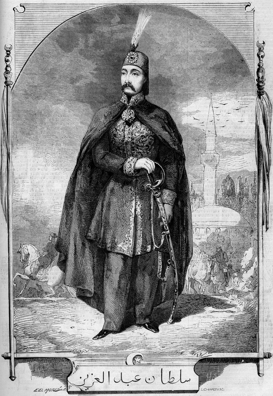 Ritratto di Abdul Aziz (1830-1876), sultano dell