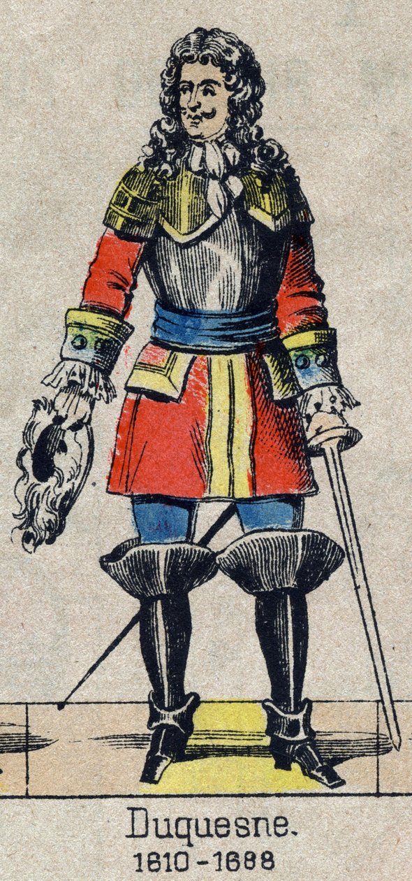 Ritratto di Abraham, Marchese Duquesne (1610-1688), marinaio francese. Immagine di Epinal della fine del XIX secolo da French School