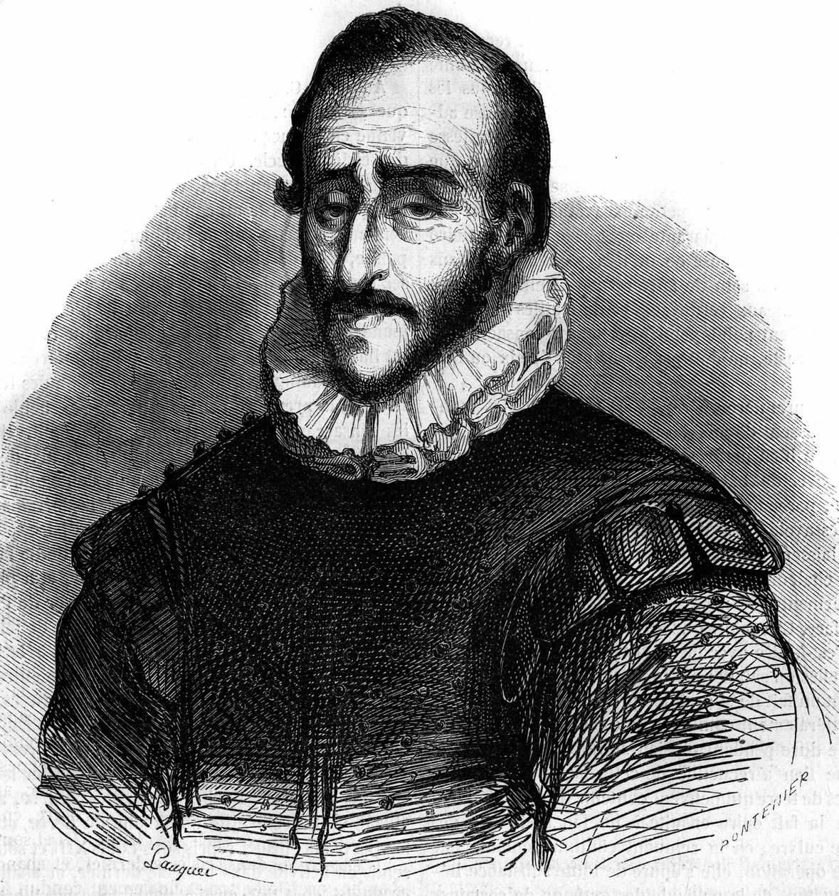 Ritratto di Adam de Craponne (1526-1576), ingegnere francese. Incisione in "Le Magasin pittoresque" da French School