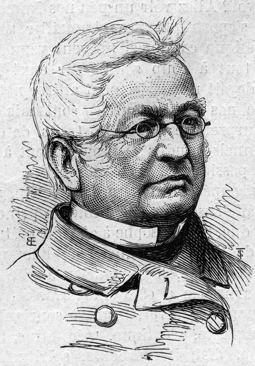 Ritratto di Adolphe Thiers (1797-1877), politico, storico e accademico francese. Incisione in "Le Monde Illustré" n.883 del 14 marzo 1874 da French School