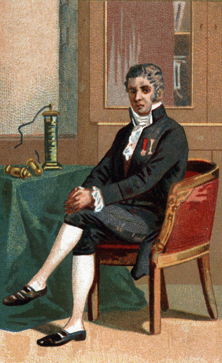Ritratto di Alessandro Volta (1745-1827) fisico italiano. da French School
