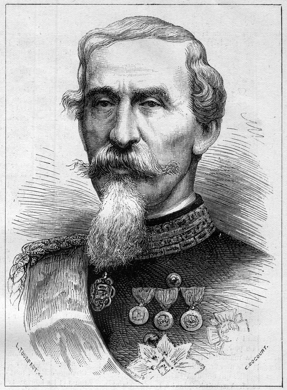Ritratto di Alfonso Ferrero de La Marmora (1804-1878) generale e politico italiano. Incisione in "Le Monde Illustré" n.1085 del 19 gennaio 1878 da French School