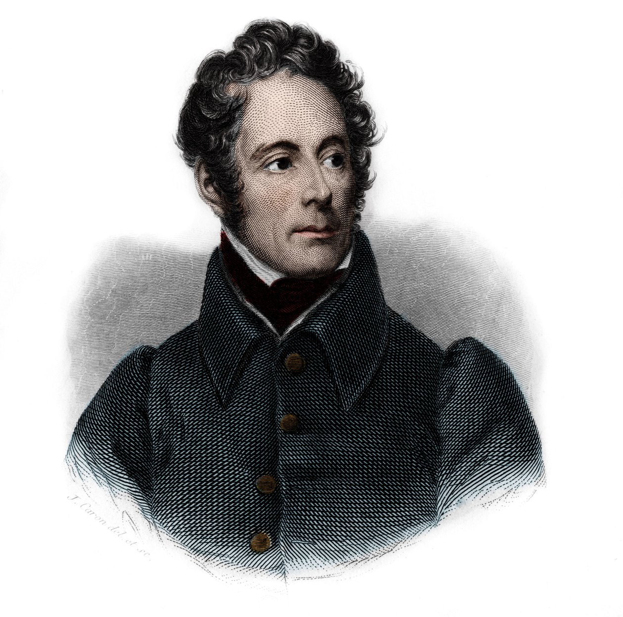 Ritratto di Alphonse de Lamartine (1791-1869), scrittore, poeta e politico francese. In 