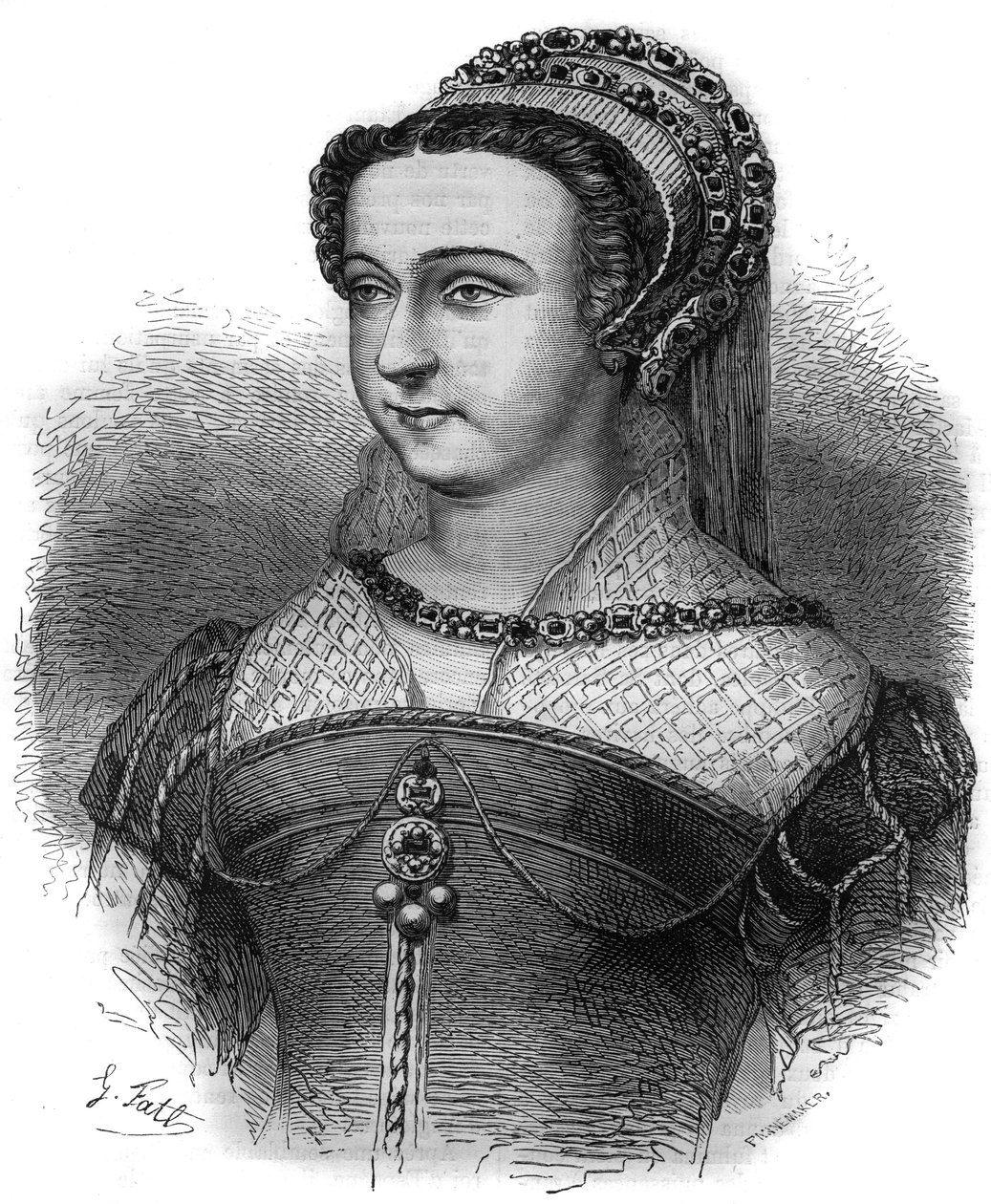 Ritratto di Anne Oston, eretica, amante di Papa Sisto V (Felice Peretti conosciuto come Sisto V o Sisto V) da French School
