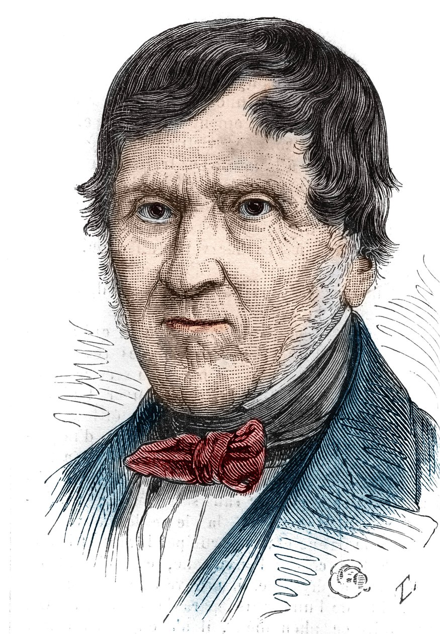 Ritratto di Antoine Becquerel (1888-1878), fisico francese. Incisione in "Le Monde Illustré" n.1086 del 2 febbraio da French School