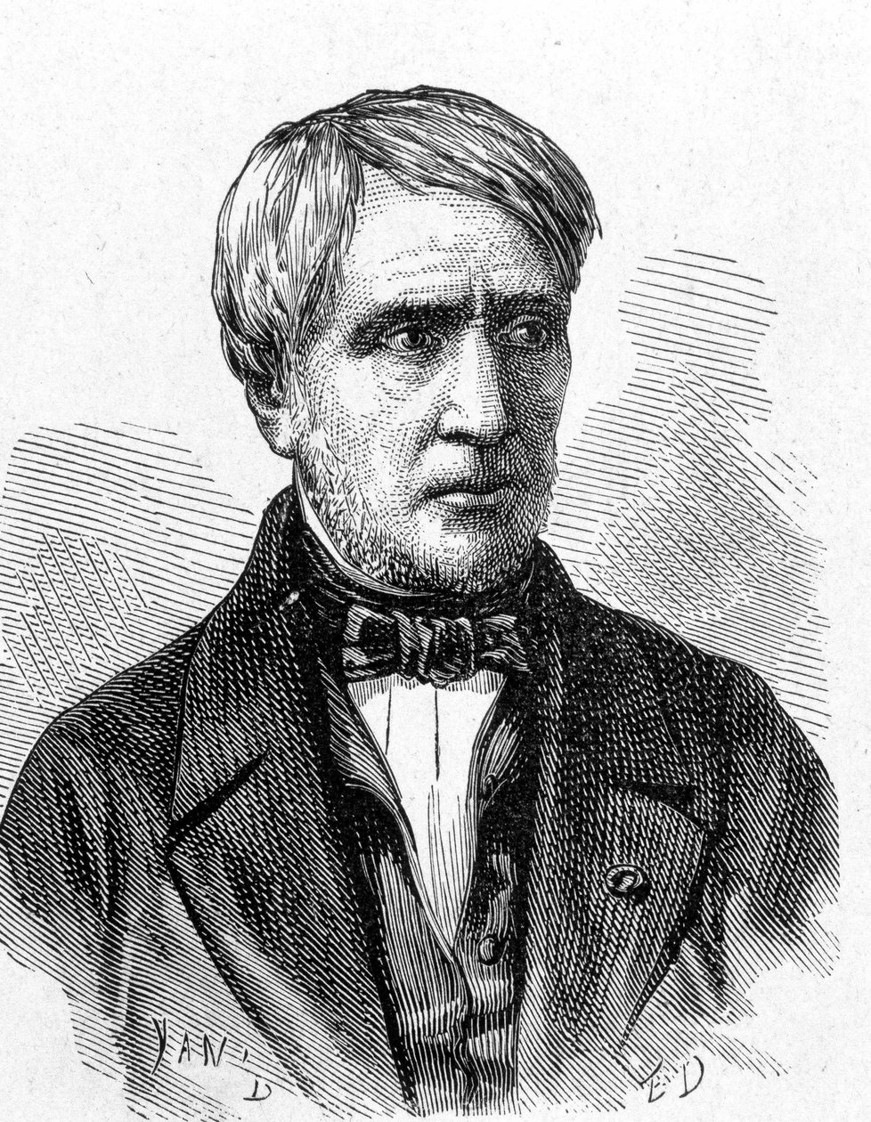 Ritratto di Antoine César Becquerel (1788 - 1878), fisico francese - in "Album della Scienza; illustri studiosi; Grandi scoperte" 1896 da French School