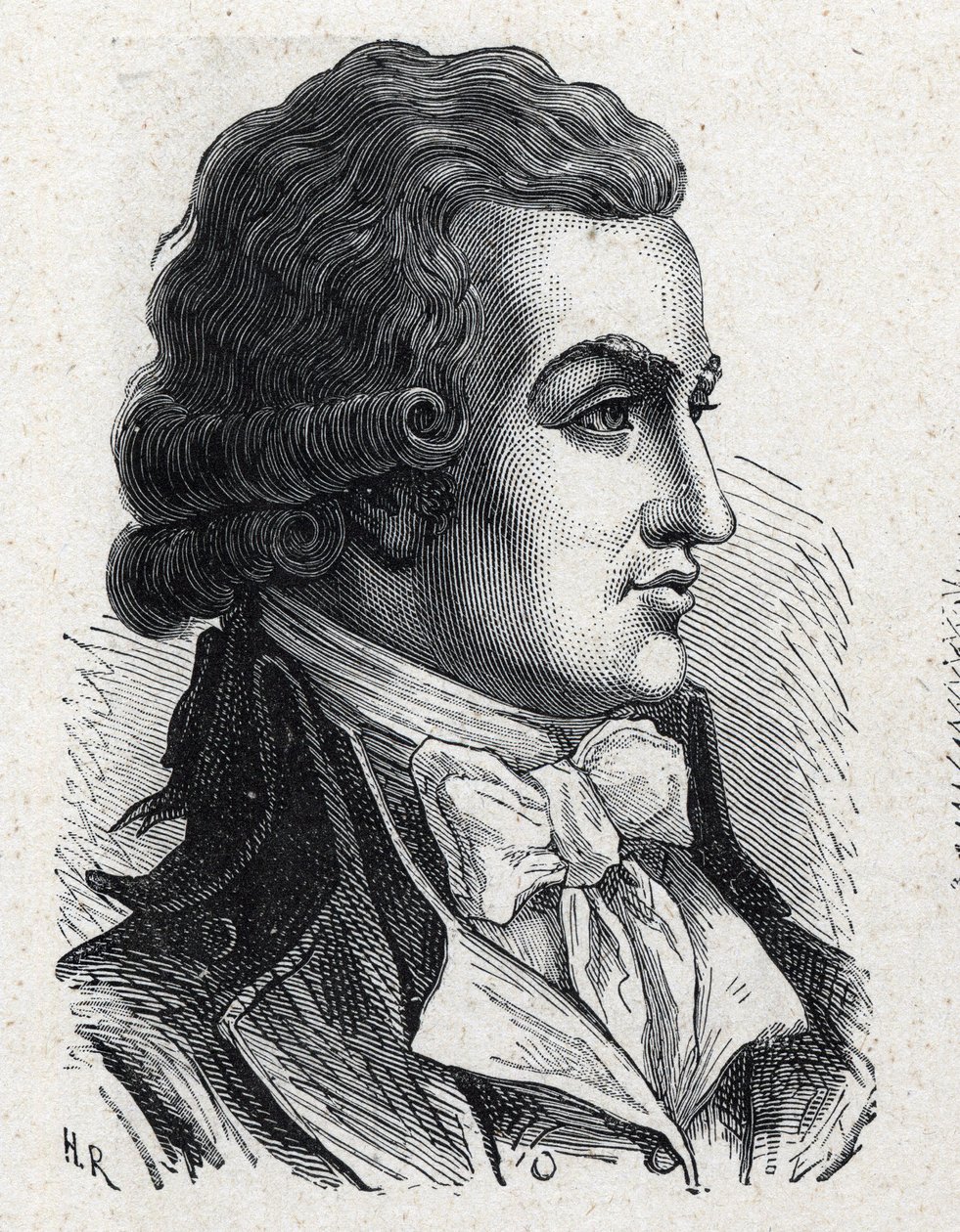 Ritratto di Antoine Pierre Joseph Marie Barnave (1761-1793) politico francese. Incisione del 1889. Collezione privata. da French School