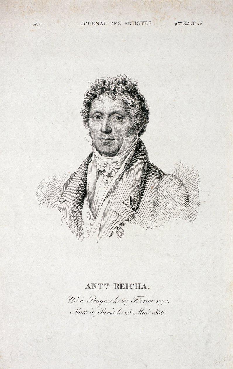 Ritratto di Antoine Reicha dal Journal des Artistes da French School