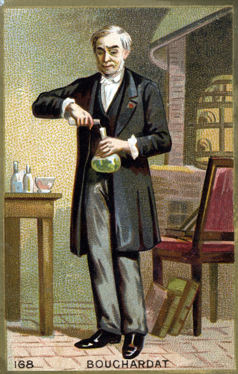 Ritratto di Apollinaire Bouchardat (1809-1866), farmacista francese. Cromolitografia della fine del XIX secolo da French School