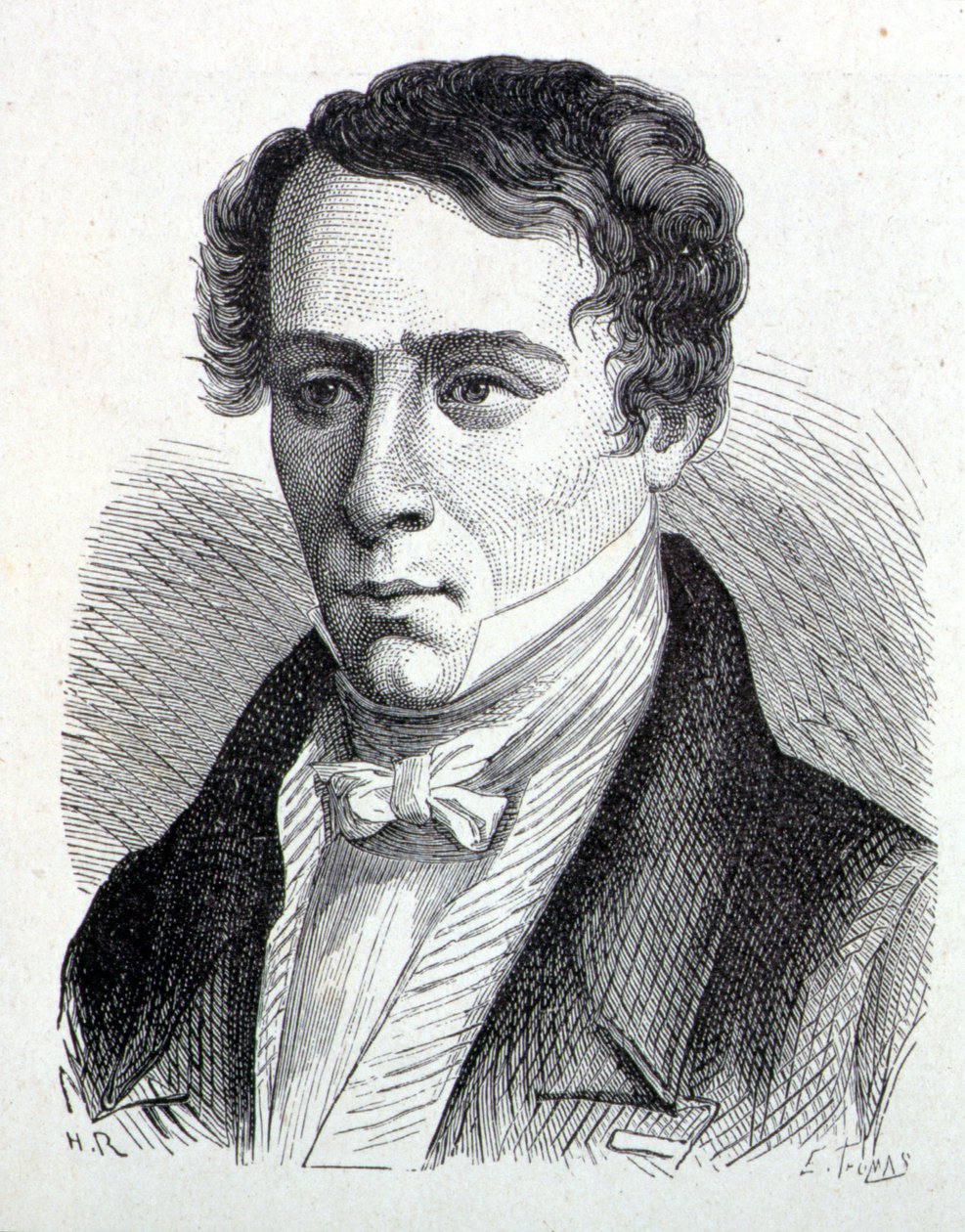 Ritratto di Augustin Fresnel (1788-1827), fisico francese - in "Album of Science; illustrious scientists; Great discoveries" 1896 da French School