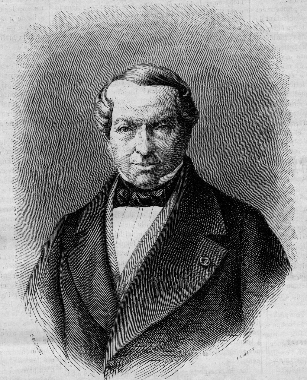 Ritratto del barone James de Rothschild (1792-1868), banchiere tedesco. Incisione in "Le Monde Illustré" n.298 del 27 dicembre 1862 da French School