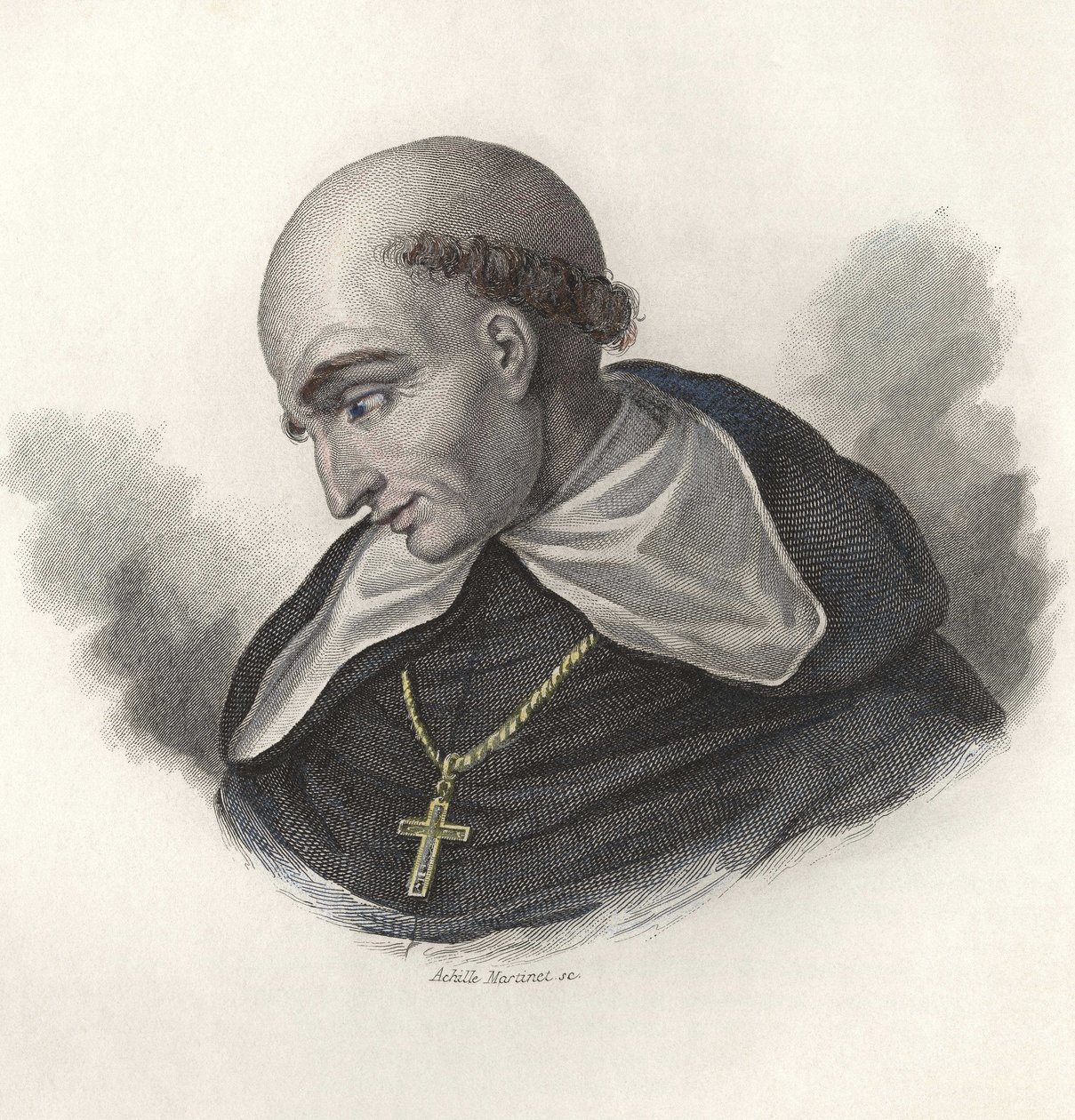 Ritratto di Bartolome de Las Casas (1472-1566), frate domenicano spagnolo e vescovo di Chiapas. in "Ritratti di Uomini Utili" da French School