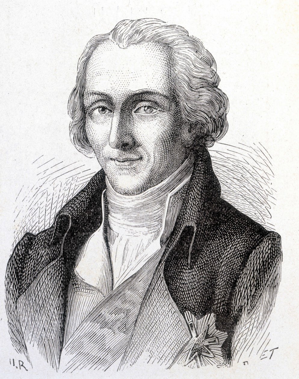 Ritratto di Benjamin de Rumford, fisico americano (1753 - 1814) - in "Album della Scienza; illustri scienziati; Grandi scoperte" 1896 da French School