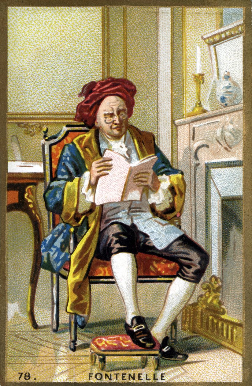 Ritratto di Bernard Le Bouyer (Le Bovier) de Fontenelle (1657-1757). Cromolitografia della fine del XIX secolo. da French School