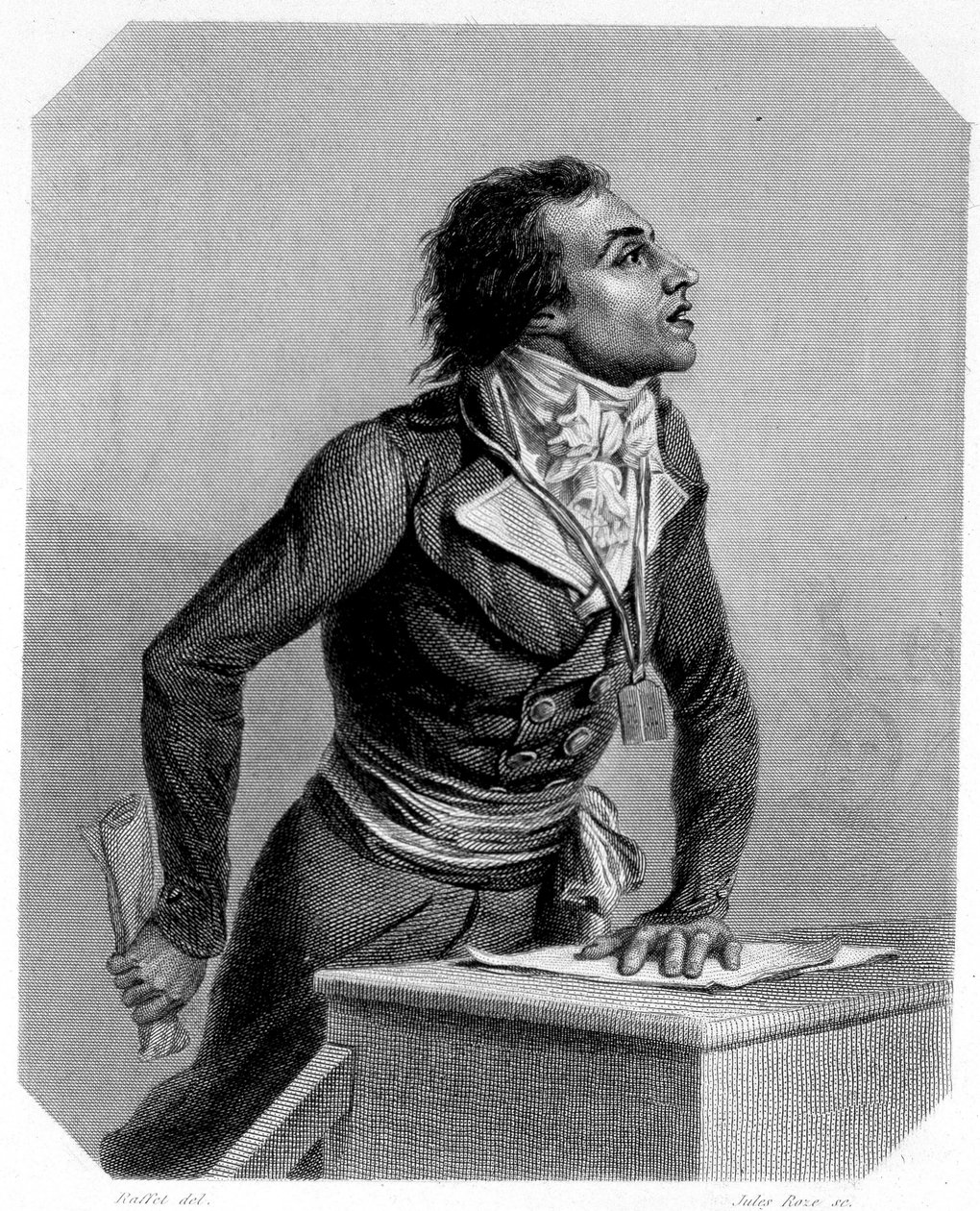 Ritratto di Bertrand Barère de Vieuzac (1755-1841), politico francese. In "La storia dei Girondini" di Lamartine da French School