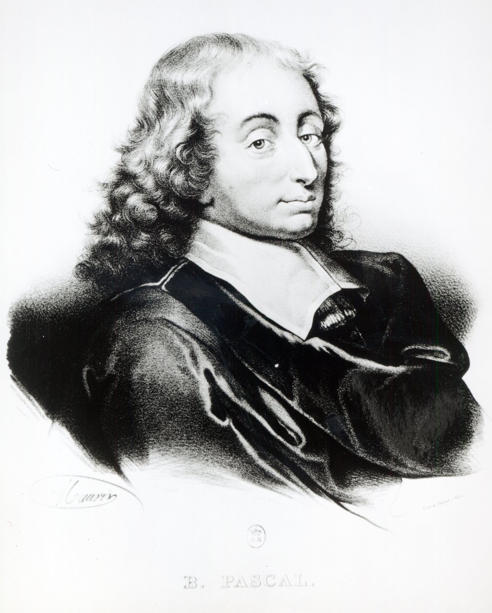 Ritratto di Blaise Pascal (1623-62) inciso da Francois Seraphin Delpech da French School