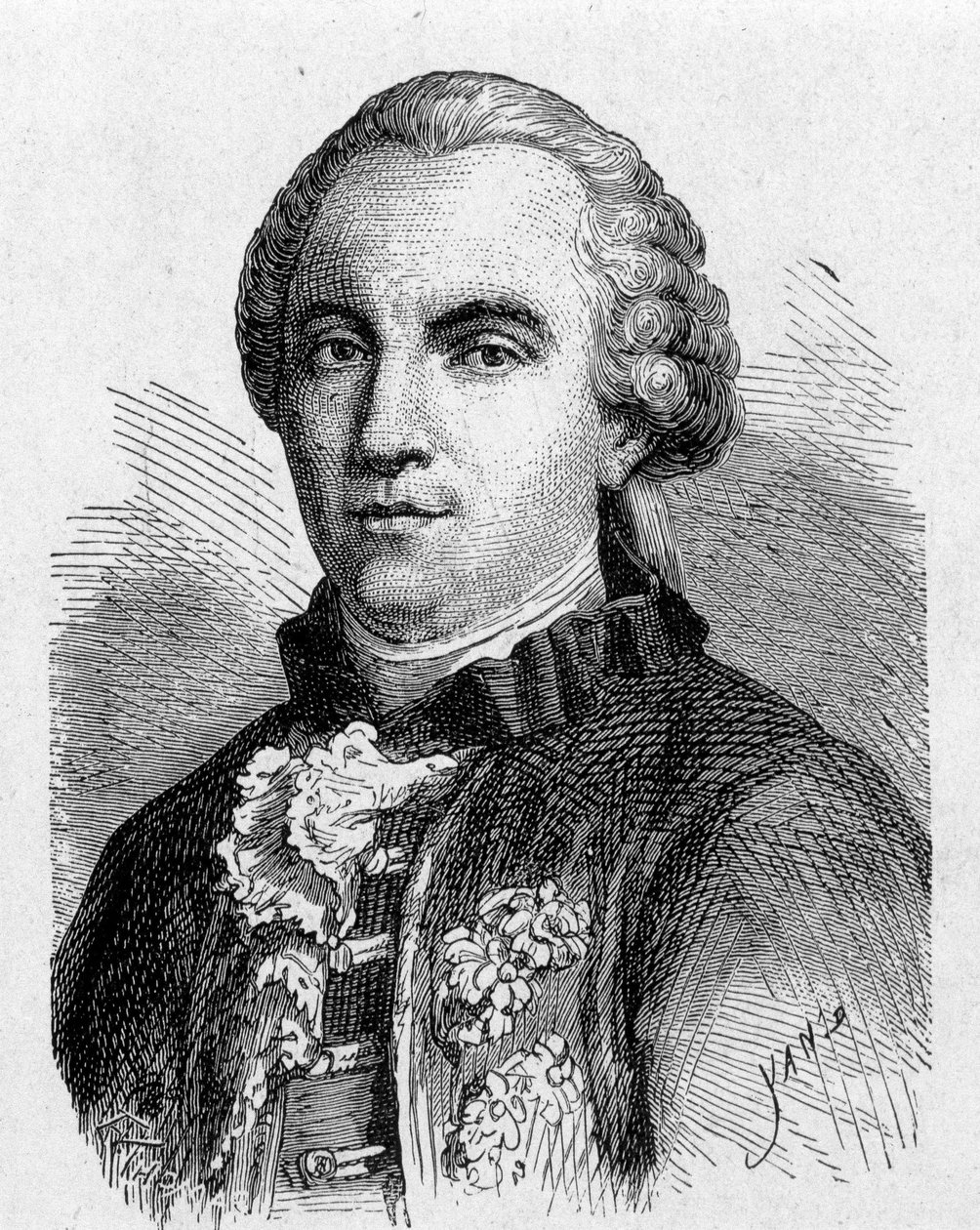 Ritratto di Buffon (1707 - 1788) - in "Album della Scienza; illustri studiosi; Grandi scoperte" 1896 da French School