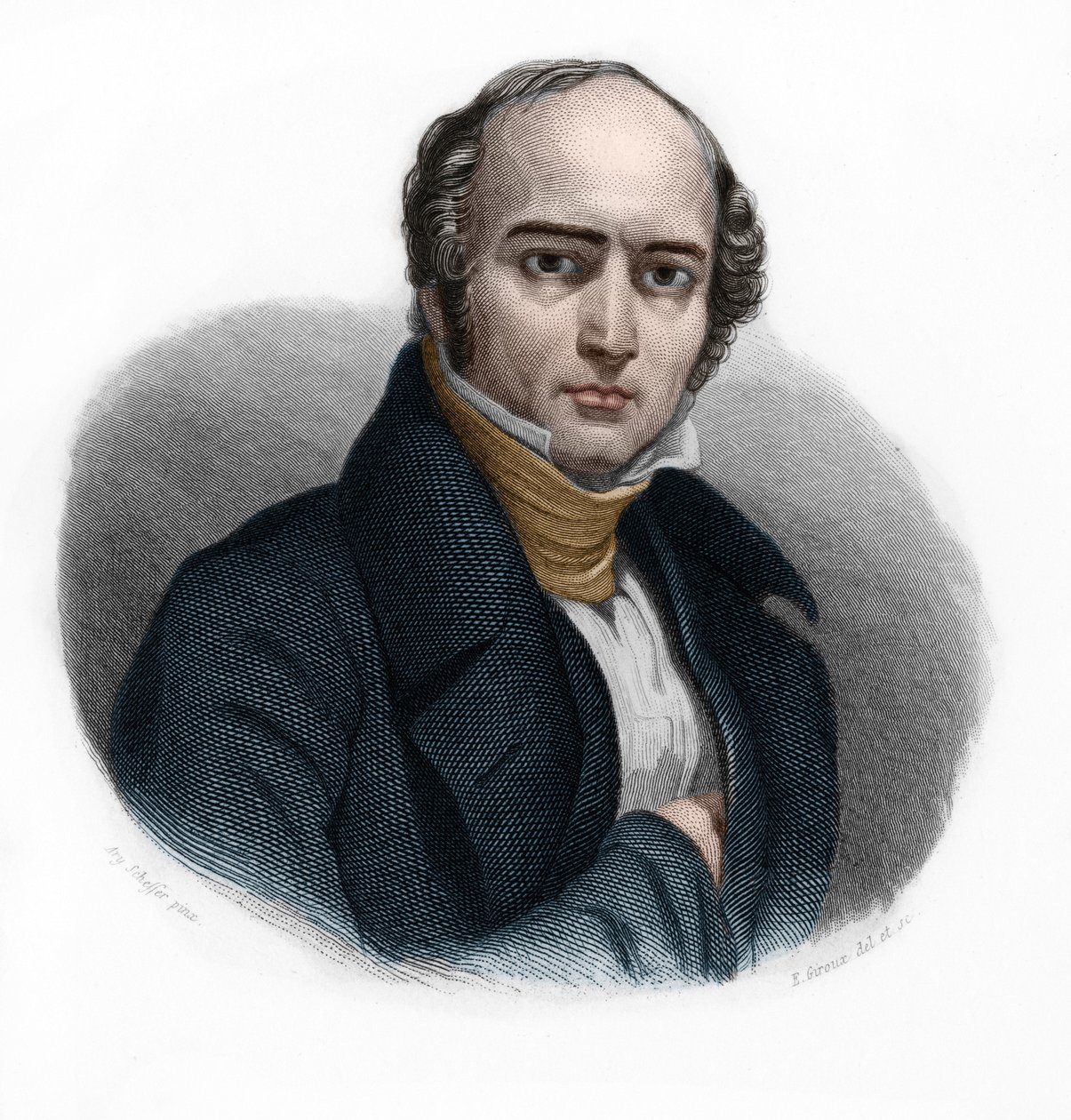 Ritratto di Camille Hyacinthe Odilon Barrot (1791-1873), politico francese. in "LIBRE DES SPEAKERS" di Louis de Cormenin Timon. 1842. Collezione privata. da French School