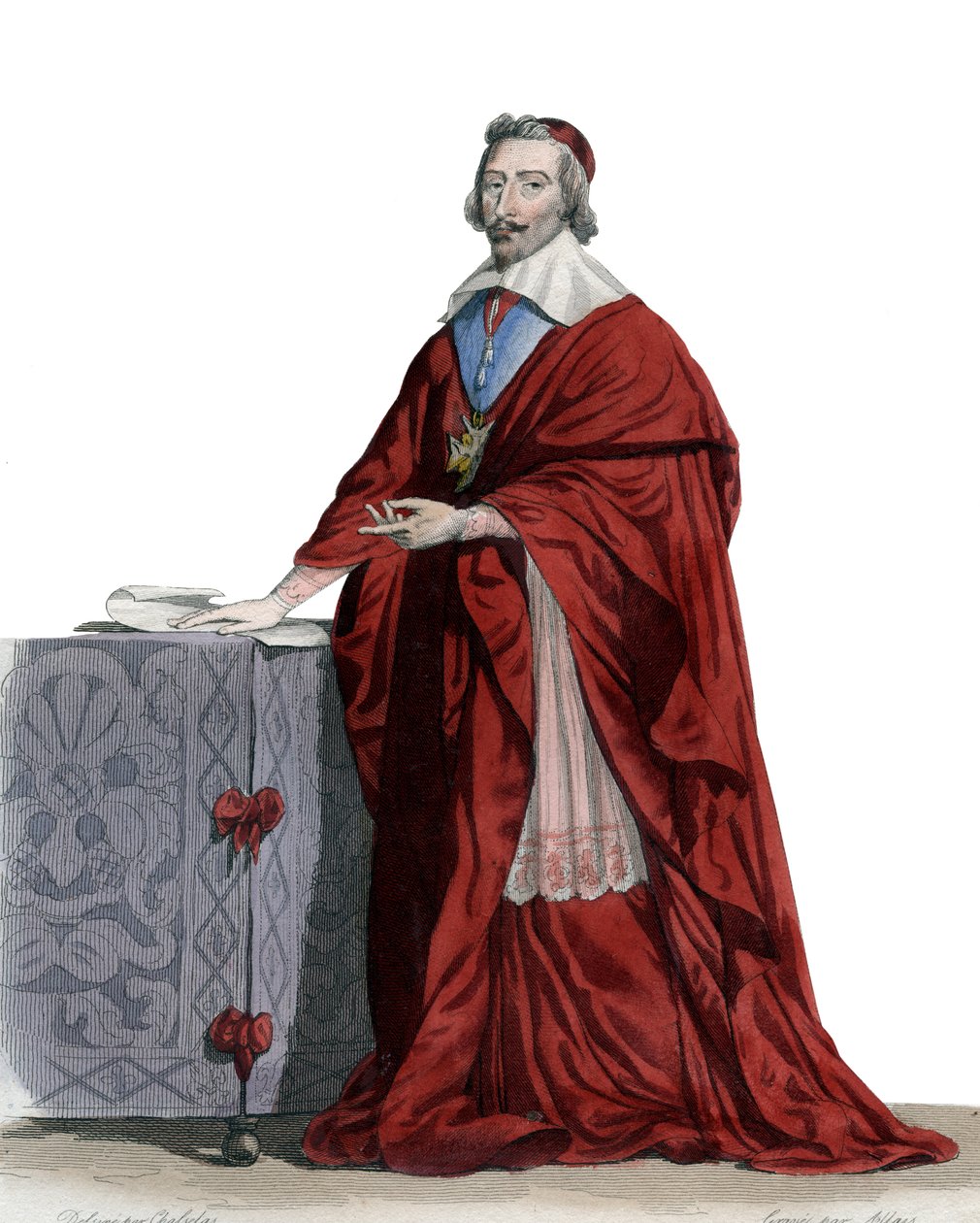 Ritratto del Cardinale Richelieu (Armand Jean du Plessis) (1585-1642), ecclesiastico, nobile e statista francese da French School