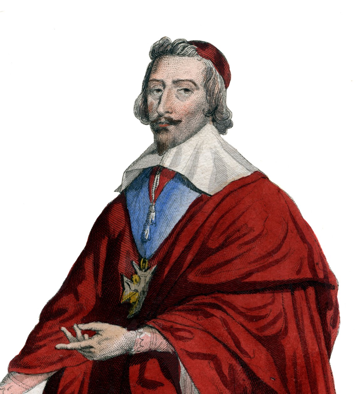 Ritratto del Cardinale Richelieu, clero, nobile e statista francese da French School