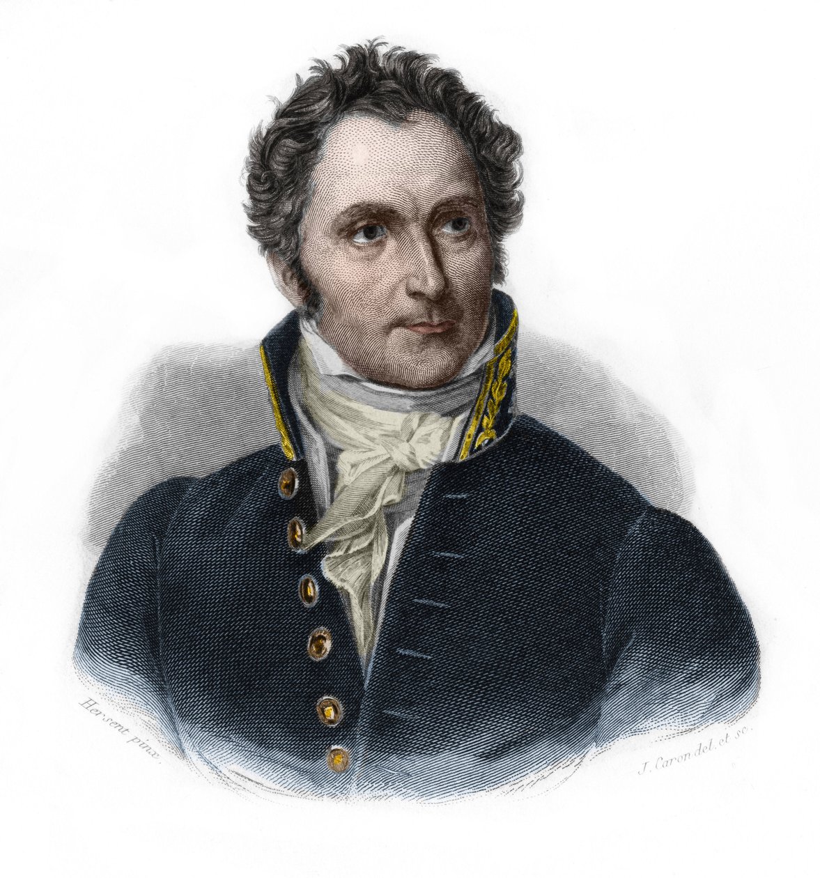 Ritratto di Casimir Perier (1777-1832), statista francese. in "LIBRE DES PERÉNERS" di Louis de Cormenin Timon. 1842. Collezione privata da French School