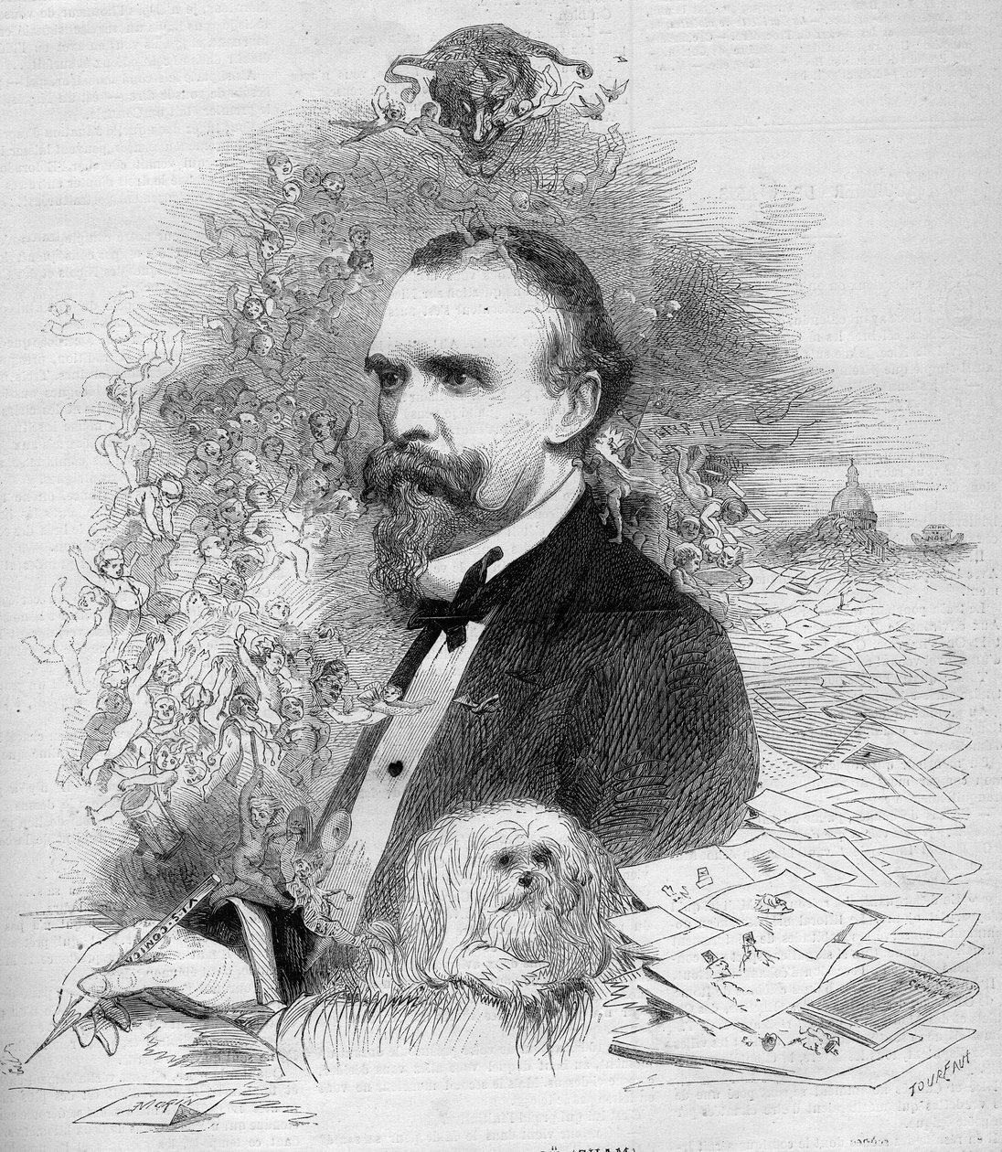 Ritratto di Cham (Amedee Comte de Noe detto) da French School