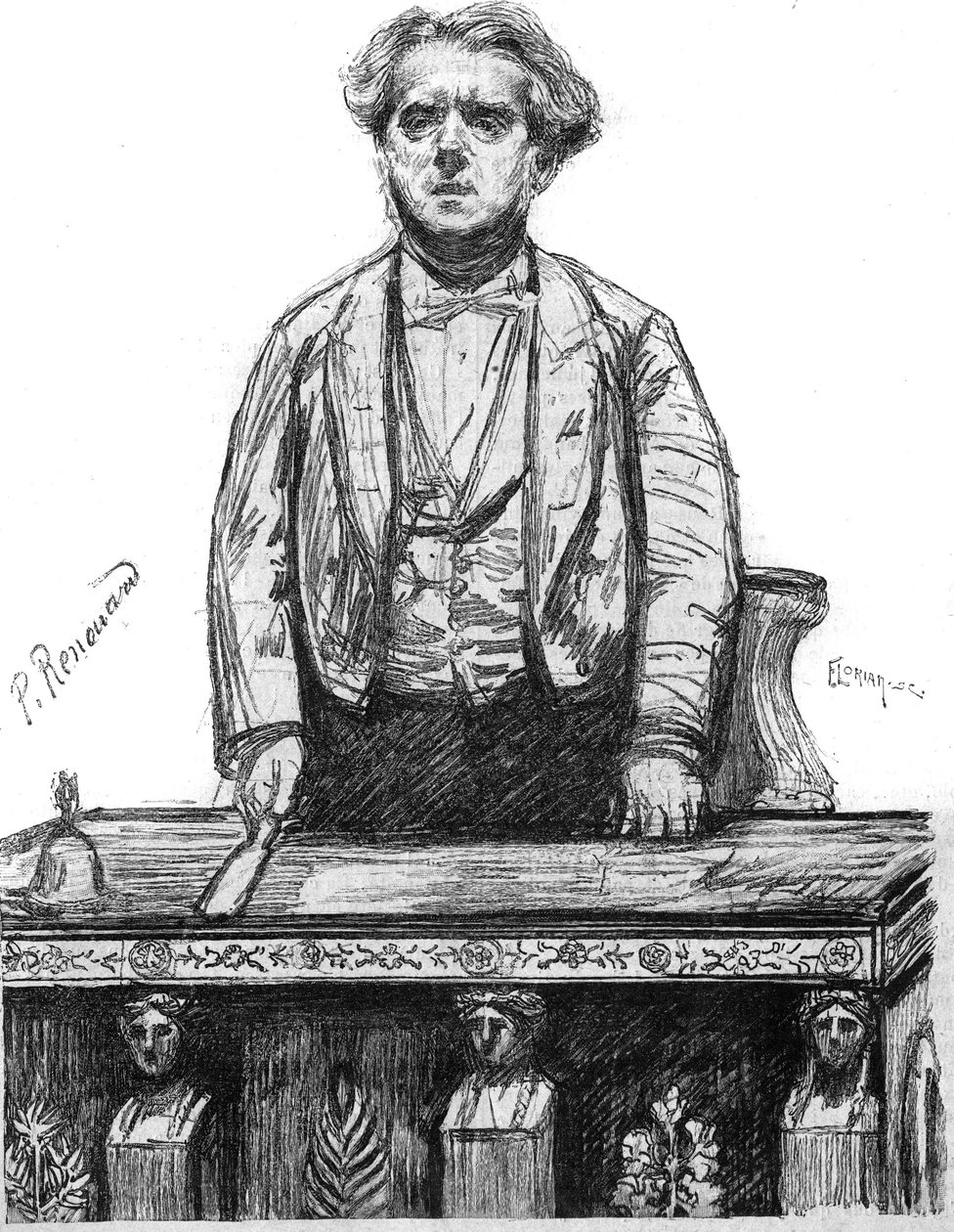 Ritratto di Charles Floquet (1828-1896), avvocato e politico francese. Incisione in 