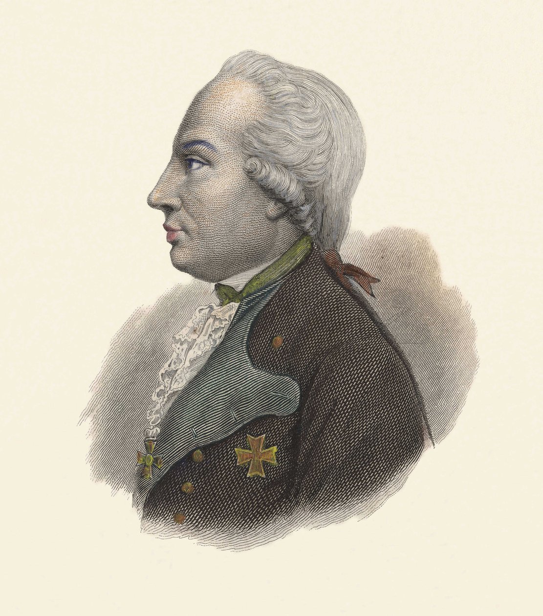Ritratto di Charles Guillaume Ferdinand, Duca di Brunswick (1735-1806), generale prussiano. in "Ritratti di Uomini Utili" da French School