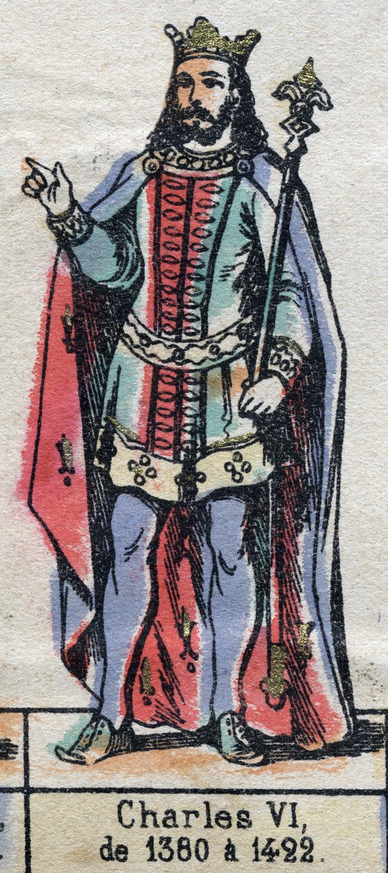 Ritratto di Carlo VI di Francia, conosciuto come Carlo il Beneamato (1368-1422). Illustrazione fine XIX secolo da French School